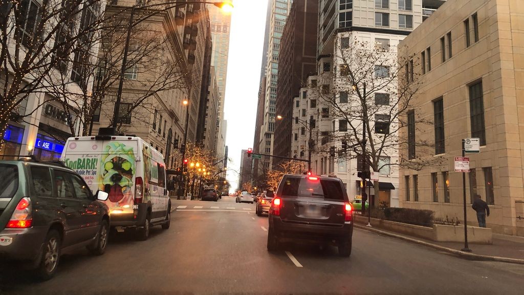 Street-level daytime example from Downtown Chicago Loop River North, cropped to show the local street context.