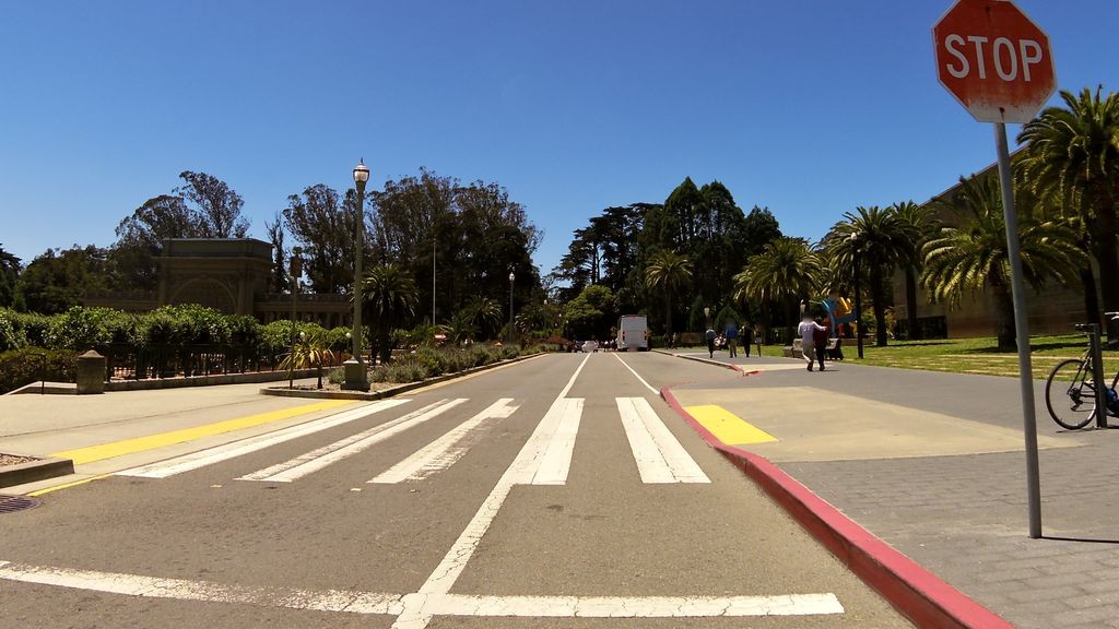 Street-level low light example from Golden Gate Park Sf, cropped to show the local street context.