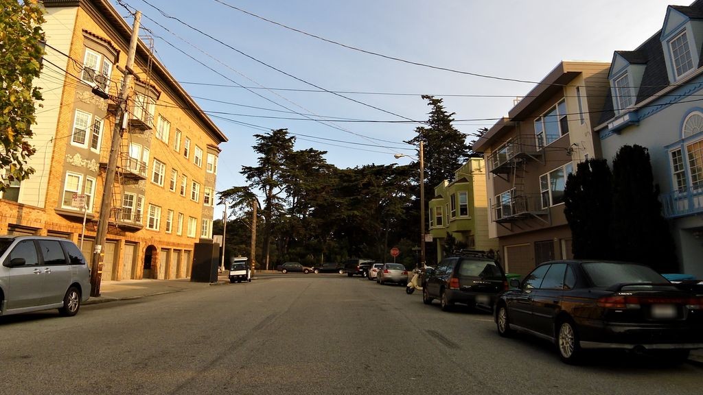 Street-level low light example from Golden Gate Park Sf, cropped to show the local street context.