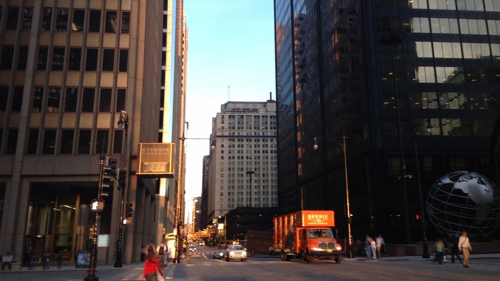 Street-level low light example from West Loop Fulton Market Chicago, cropped to show the local street context.